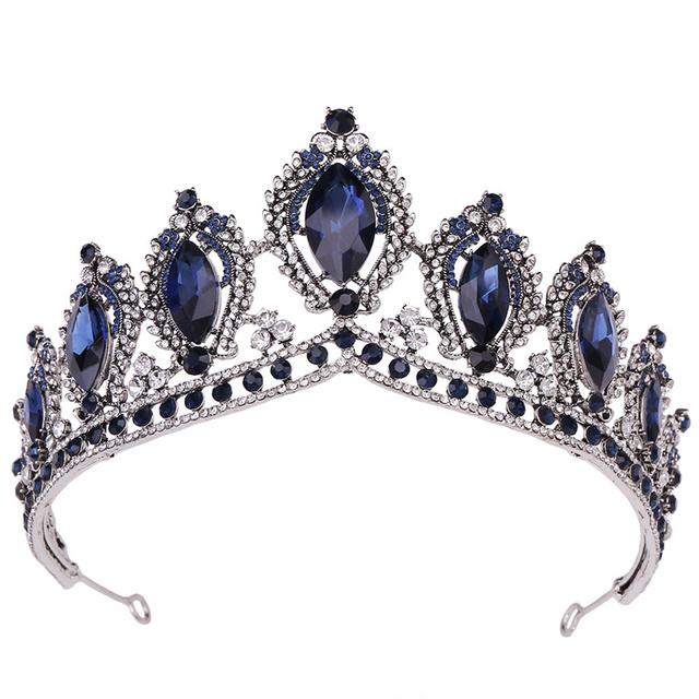 Baroque Vintage Crystal Tiaras Wedding Crown Bride Headdress Royal Queen Bridal Diadem Pageant Wedding Crown Hair Jewelry