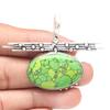 Pendant Green Turquoise Gemstone Handmade Gift For Her Silver Jewelry 1.75"
