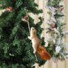 Artificial Squirrel Decoration Christmas Tree Hanging Ornament For Door Mantel Window Wedding Christmas Party Decoration