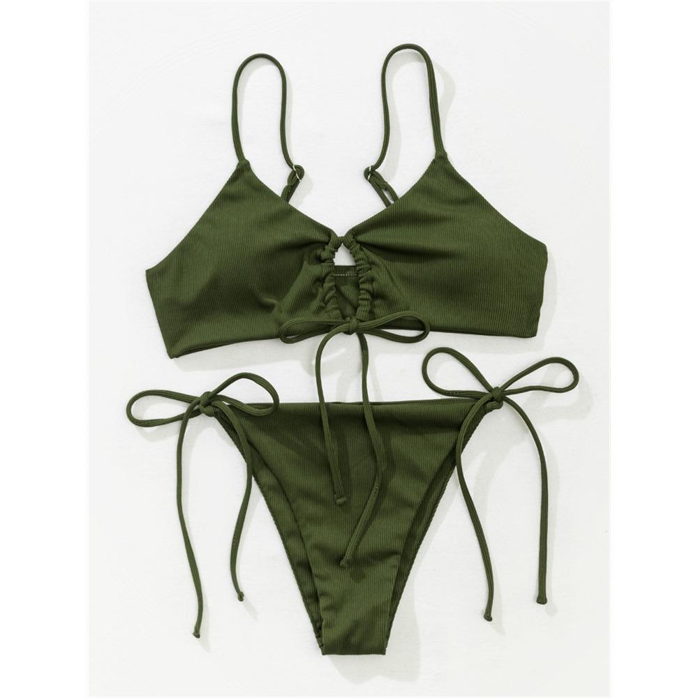 European and American Split Multi-color Sexy Women's Bikini Ice Silk Swimwear Fashion Swimsuit