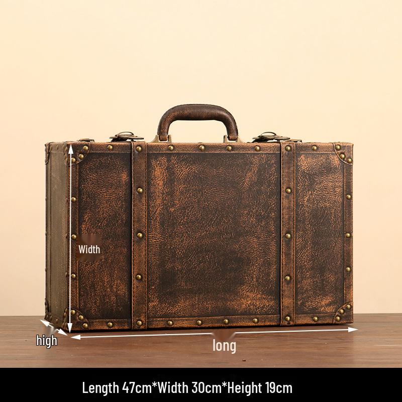 European Retro Leather Storage Box - Handbag, Clothes, and Travel Photography Prop Organizer