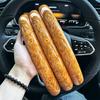 1Pair  Laser Carbon Fiber Silicone Car Steering Wheel Cover 1K Micro Fiber Leather PVC Wheel Booster Cover Non-Slip Universal