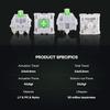 KiiBOOM Flick Linear Mechanical Switch Set for Mechanical Gaming 43gf with LY Compatible with MX Keycaps Keyboards, Pre-Lubricated, 5-Pin, 35-Piece