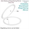 10-50x Magnification Folding Magnifying Makeup Mirror Double Sided Compact Pocket Mirror  Women