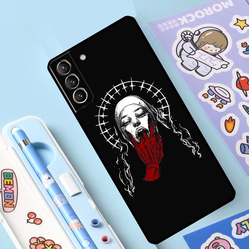 Satan Satanic Nun Cover For Samsung Galaxy S23 S21 FE S20 FE S22 Plus Note 20 Ultra Note 10 S8 S9 S10 Plus Case