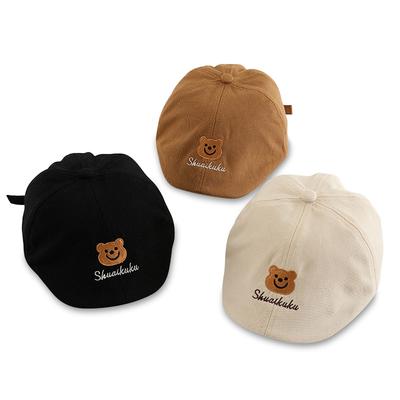 5 Farben Bär Baby Hut für Mädchen Jungen Kappe Vintage Baumwolle Kid Baskenmütze Hüte Einstellbar Infant Kleinkind Kappe 1-3Y