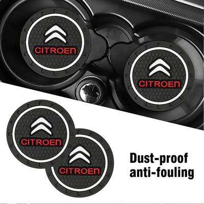 2 Piezas Posavasos para Coche Soporte para Taza de Agua Alfombrilla de Silicona Antideslizante Para C1 C2 C3 C4L VTS C-ELYSEE C3-XR Celysee DS Accesorios para Coche