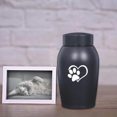 Dog Cat Ashes Stainless Steel Pet Urn Funeral Cremation Burial Storage Container Memorial