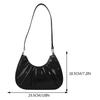 Women Shoulder Bag Fashion Pleated Small Tote Bags PU Leather Casual Simple Elegant Portable Solid Color Female Armpit Bag