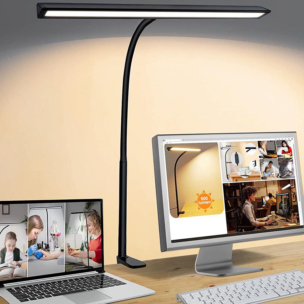 Touch Dimmable LED Desk Lamp for Office Home Eye-Caring Table Light with Adjustable Gooseneck