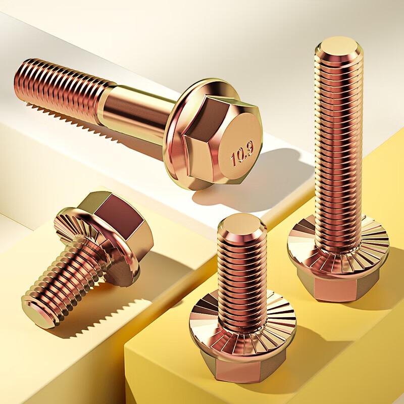 Ledewei M16 Grade 10.9 Color Zinc Hex Flange Serrated Screw