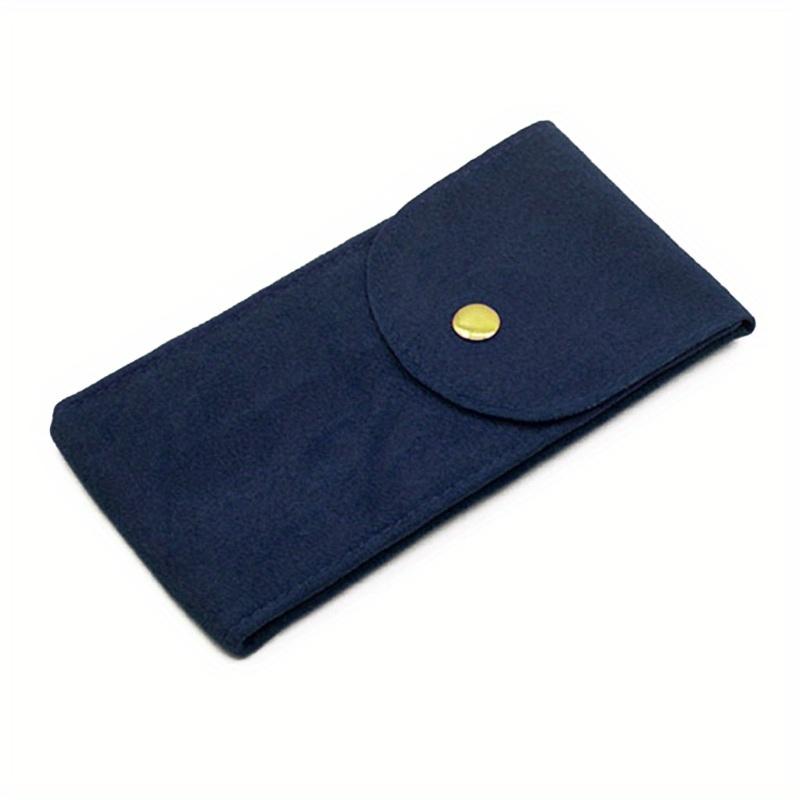 High-end Watch Storage Bag with Zipper, Portable Fleece Wristwatch Scratch-Proof Snap Button and Thickened Watch Pouch