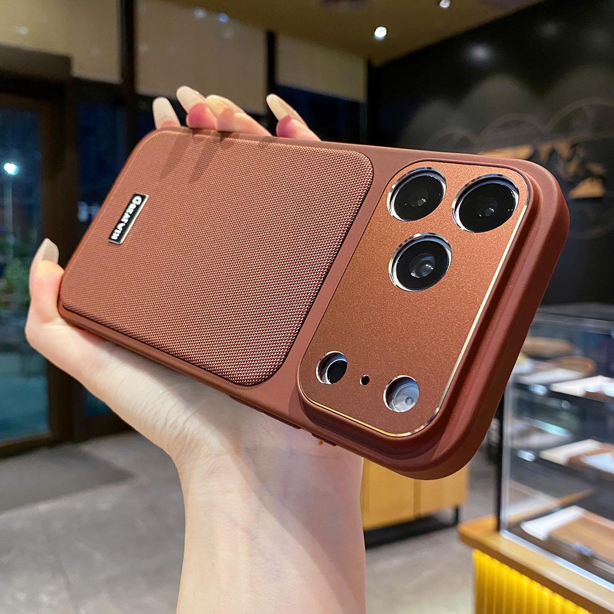 

Metal Lens Protection TPU Soft Phone Case For IPhone 13 14 15 16 17 Pro Max 17Pro Technology Cloth Anti-scratch Shockproof Cover IPhone 15 Pro