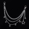 Trendy Multilayer Star Cross Rivet Pendant Bag Chain Accessory