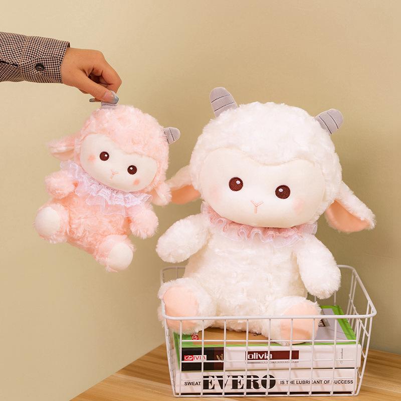 Girly heart pink lamb doll plush toy lamb doll children's soothing doll birthday gift