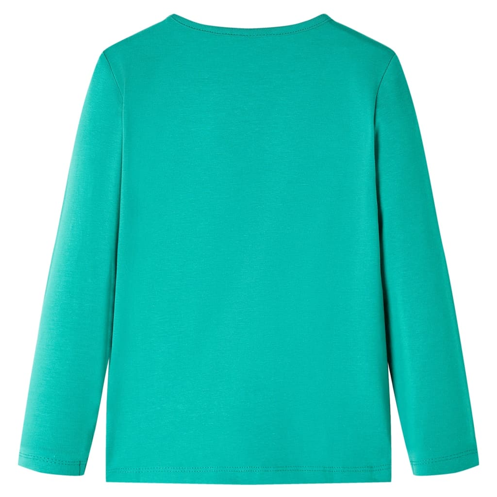 Kids Long Sleeve T Shirt Light Green Size 104