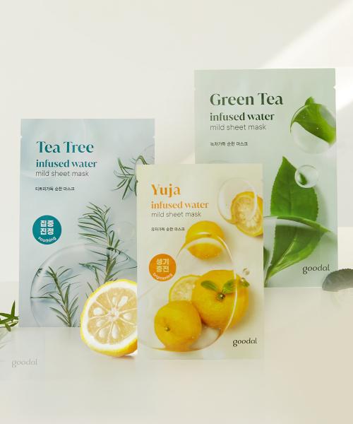 Goodal [15pack] Mild Mask (Green Tea/Yuja/Tea Tree/Green Apple/Rice)