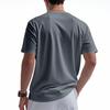 Herenlos V-hals Henley T-shirt met zak en korte mouwen.