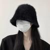 Rabbit Fur Plush Basin Hat Enlarged Hat Women's Winter Versatile Face Covering Warm Bucket Bucket Hat