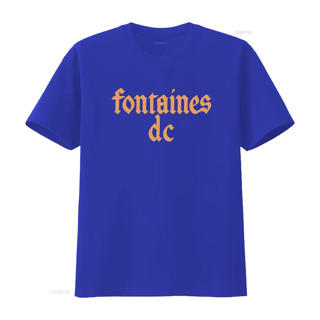Fontaines D C Gothic Logo Black T Shirt New Official Band Merch Vintage Washed Fashion Streetwear Soft Designer Clothes