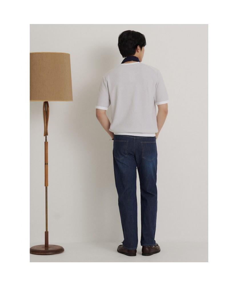 Binpolmen Two-Tone Texture Round Knit Light Gray