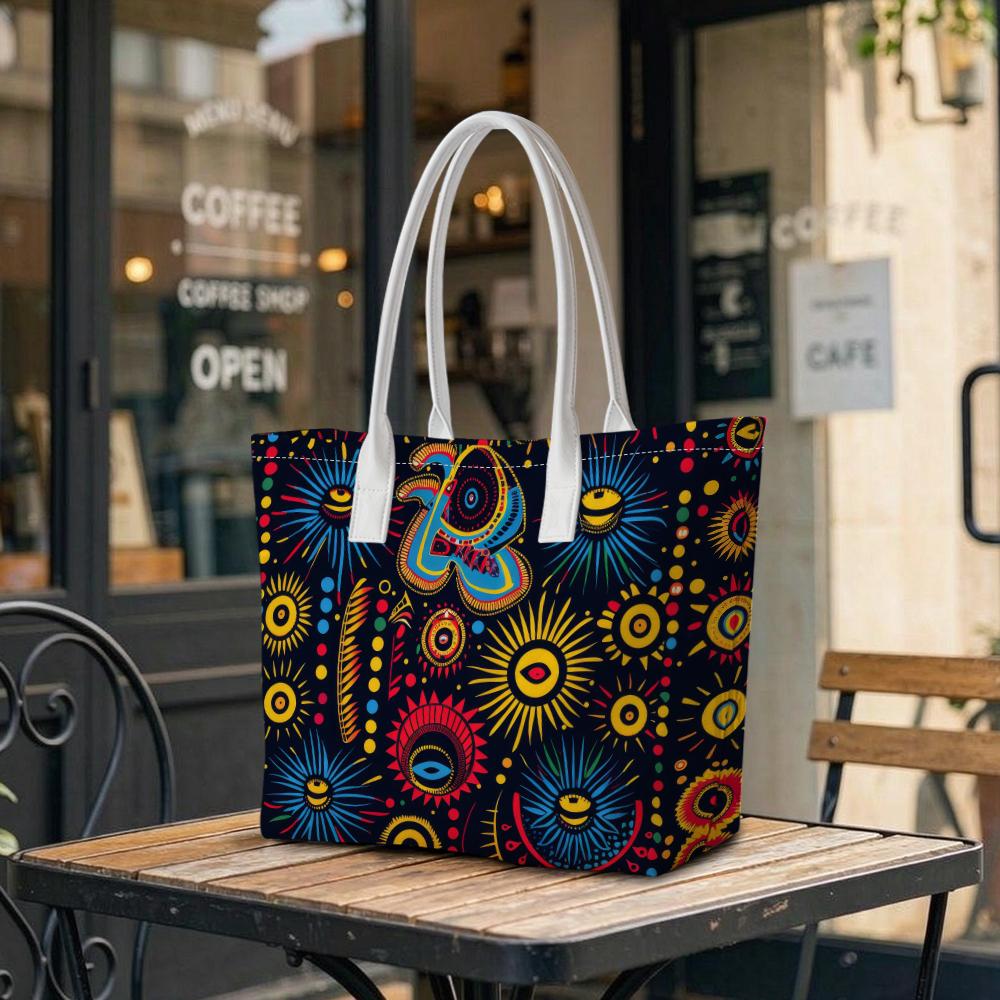 Bohemian Eye Pattern Tote Bag Casual Stylish Large Capacity Daily Carry Shoulder Bag for Women Outdoor Travel Shopping Use