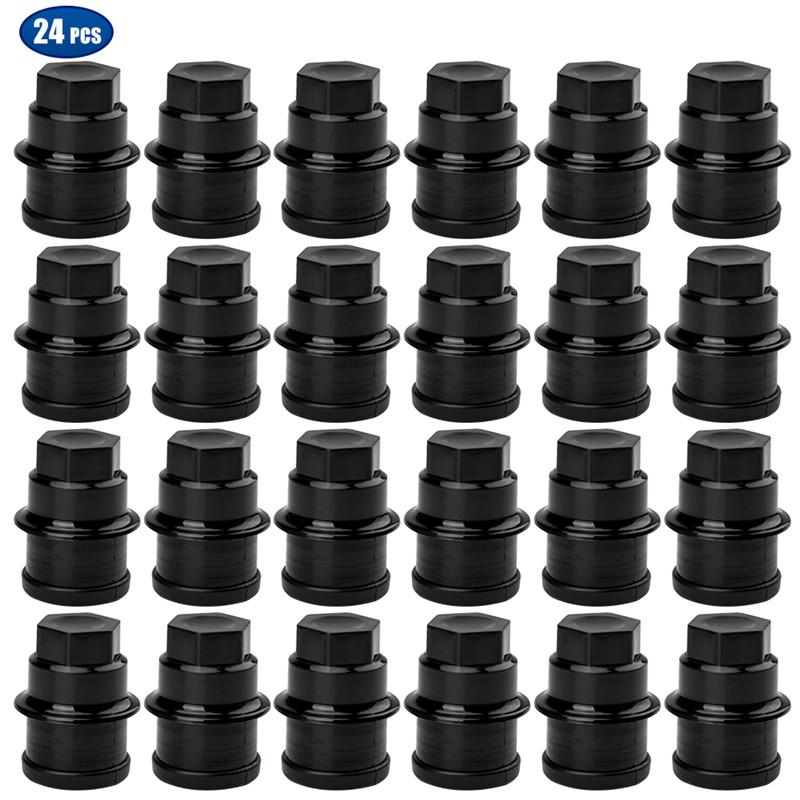 24PCS OEM 12472838 Black Wheel Nut Cap Covers 22mm For Chevrolet For Cadillac For GMC C1500 C2500 9597158 15767268 AM-1501915936