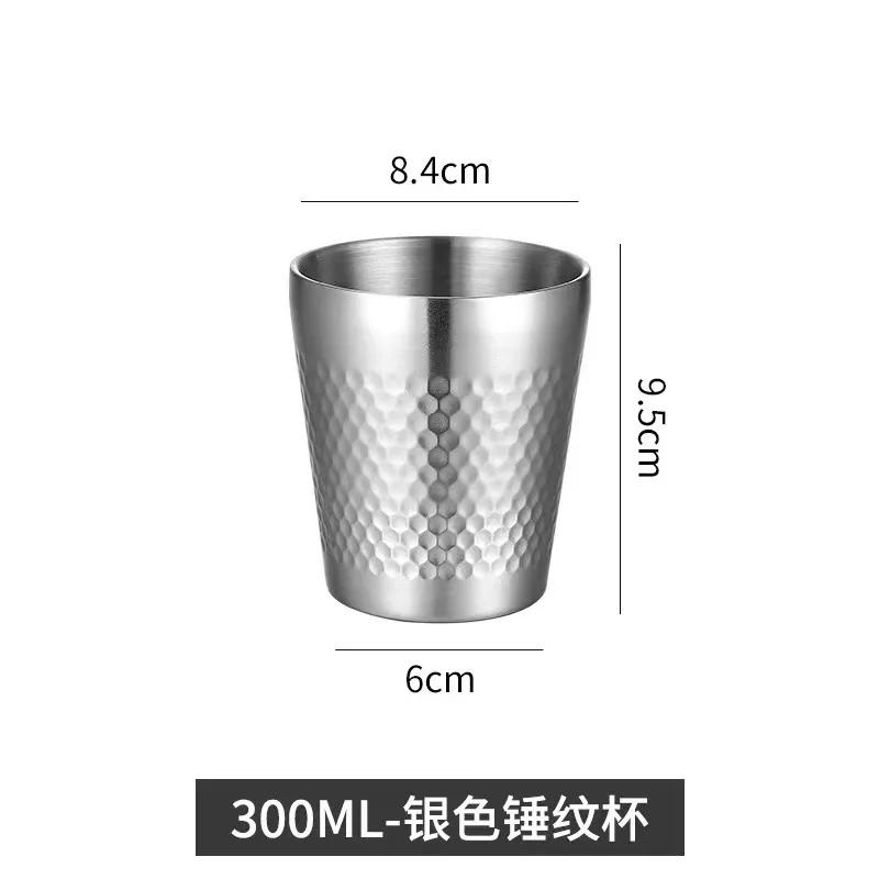 New Double Wall Steel Coffee Cup Milk Ice Beer Cup With Handle