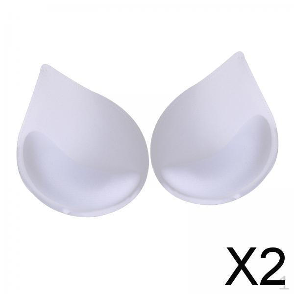 

2x Round Foam Yoga Bra Lifter Fake White