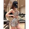 European and American Sexy Fitness Set for Women, Shockproof Sports Bra, Leopard Print, Stunning Pilates Yoga Outfit, Spring