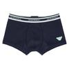 Emporio Armani SHINY LOGOBAND Logo-Inscribed Shiny Waistband Boxer Briefs with Front Closure, EU Size, Men's Underwear, 54045129 (54045129-3-68), Navy