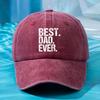 The 'Best Dad' Printed Retro Washed Baseball Hat - Classic American Style, Suitable for Outdoor Travel and Camping