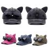 New Cat Ears Sunglasses Baseball Cap Y2K Cotton Washed Pilot Snapback Caps Gorras Women And Men Outdoor Sunshade Sun Hats Unisex