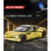 1/24 Tesla Roadster Alloy Electric Sports Car Model Diecasts Metal New Energy Vehicles Car Model Sound Light Simulation Kids Toys Gift