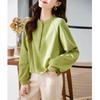 Simplicity Casual Autumn Pullovers T-shirt Women's O-Neck Solid Button Fashion Office Lady Loose Long Sleeve Sweatshirts Tops