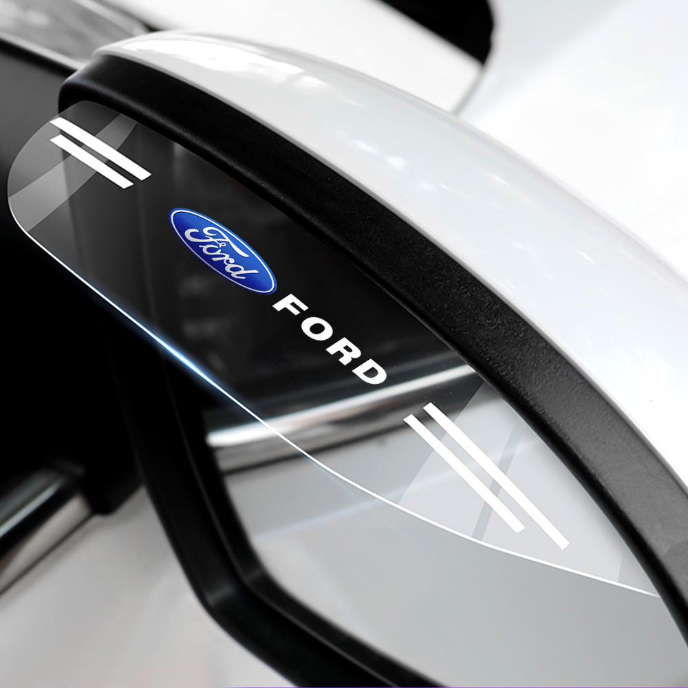 Cmdqjz1 For Ford Focus Kuga Transit Ghia Mustang 2Pcs Car Rearview Mirror Rain Eyebrow Cover Rainproof Side Shield Sticker Center Cover