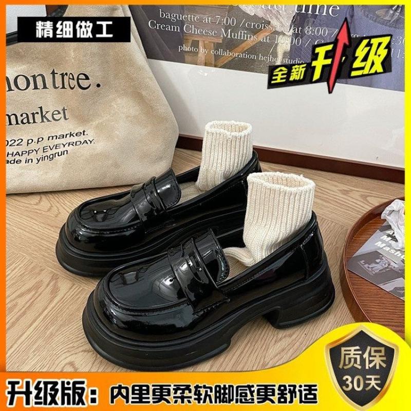 

Круглая головка лоферы на платформе одиночные туфли лоферы обувь колледж jk кожаные туфли универсальные британские 2025 новые педали 35