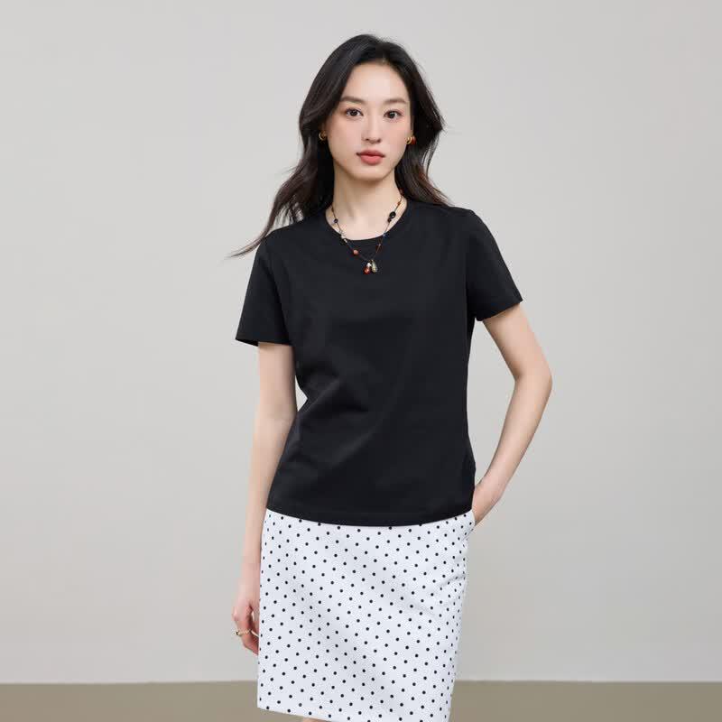 ESE-Y Women's Pure Cotton Short Sleeve T-Shirt