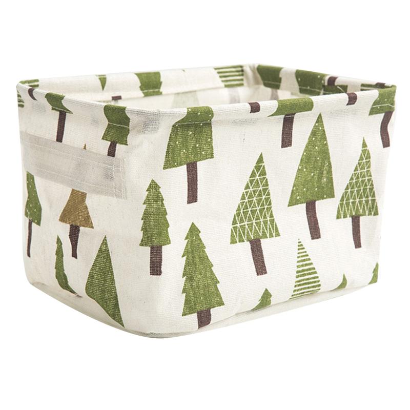 Desktop Storage Box Cotton Linen Storage Basket Sundries Box Cosmetic Underware Organizer