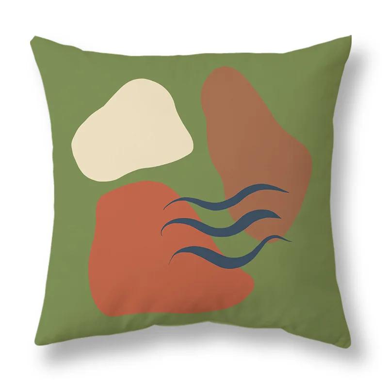 45x45cm Nordic Green Leaf abstract geometric embrace pillowcase Comfortable sofa Office Seat cushion cover Home decor Pillowcase