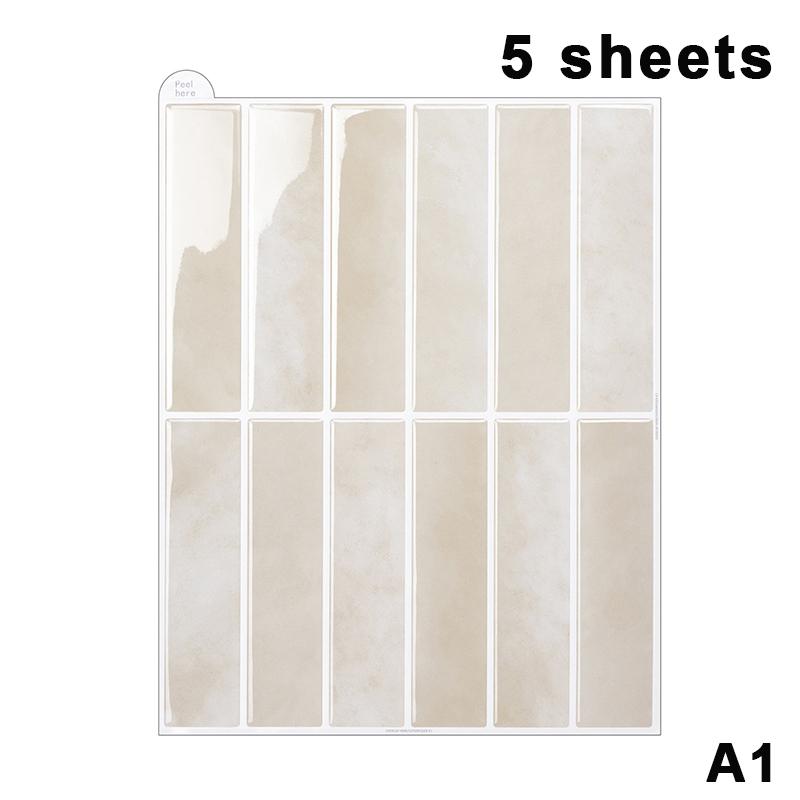 5/10Pcs Non Fading Wall Tile Stickers Peel and Stick Waterproof Oil Proof Heat Resistant for Dining Area Wall Decoration