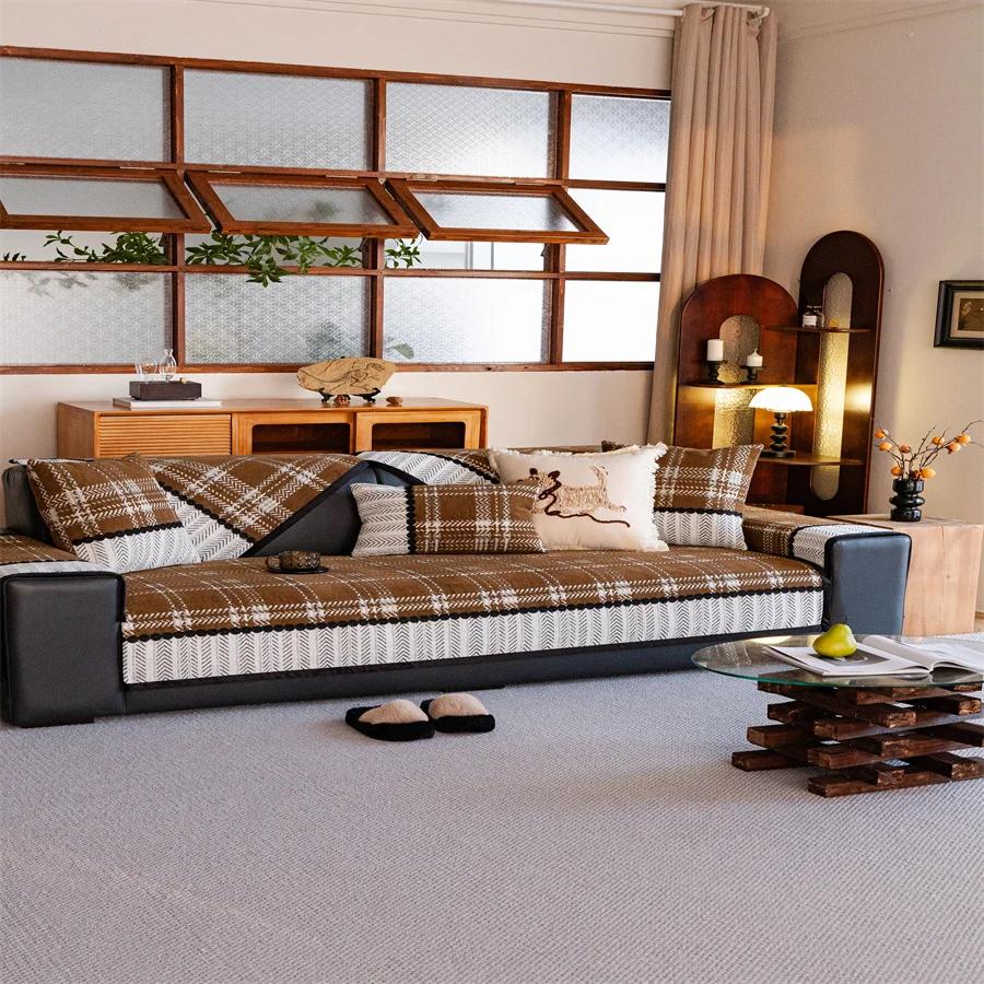 Sofa Cushion Four Seasons Universal Simple Modern Cover Cloth Non-Slip Cushion Light Luxury Sofa Cover Cover Towel