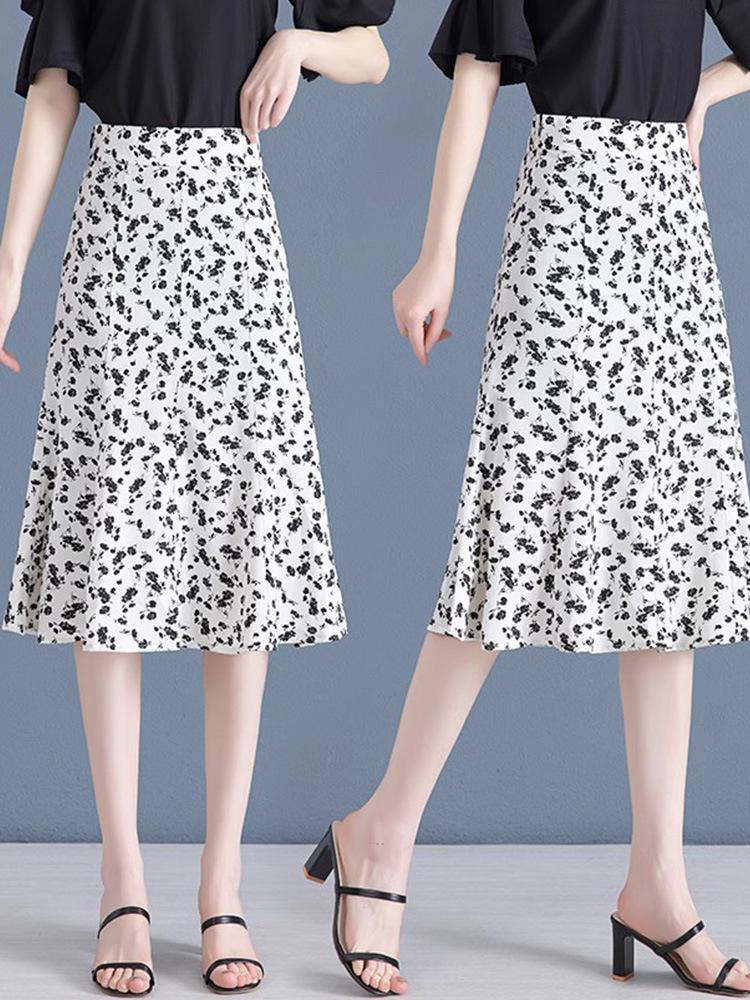 Elegant Women's High-Waisted Floral A-line Skirt - Spring/Autumn 2026 Collection