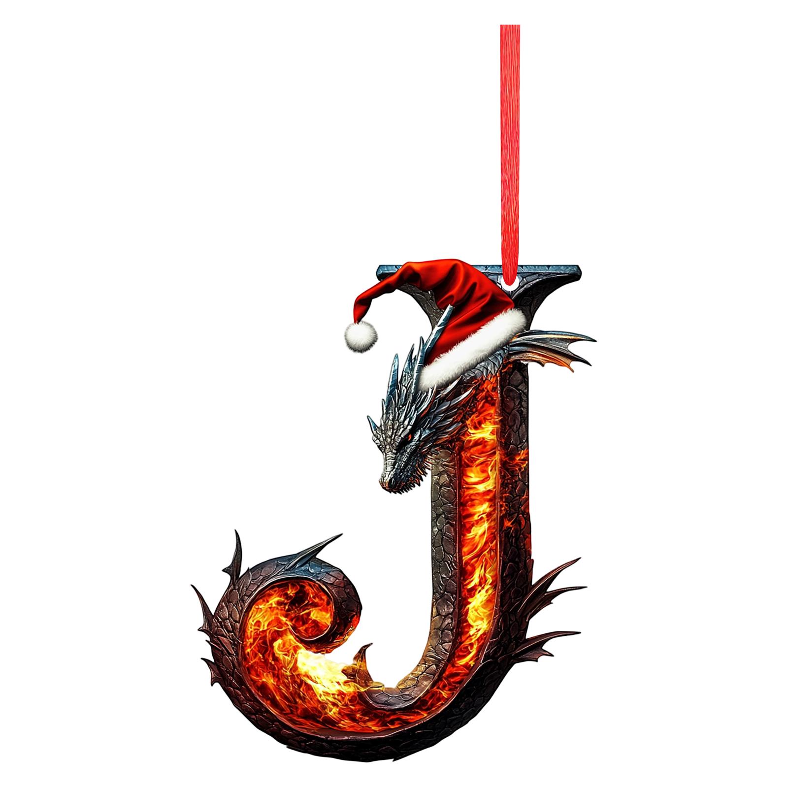 

Christmas 2D Alphabet Pendant Christmas Tree 26 Letter Dragon Ornament Christmas Theme Party Decorative Supplies Festival Gifts One Size
