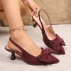 Stijlvol Puntige Banket Hoge Hak Sandalen voor Dames Zomer Sexy Strik Elegante Comfortabele Casual Sandalen