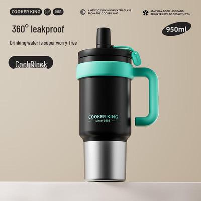 316 Edelstahl Isolierbecher mit Strohhalm