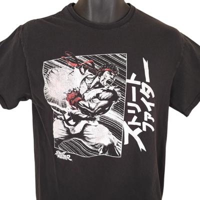 Ryu Street Fighter T-shirt Uomo Taglia Media Nera Capcom Gioco di Combattimento Giapponese
