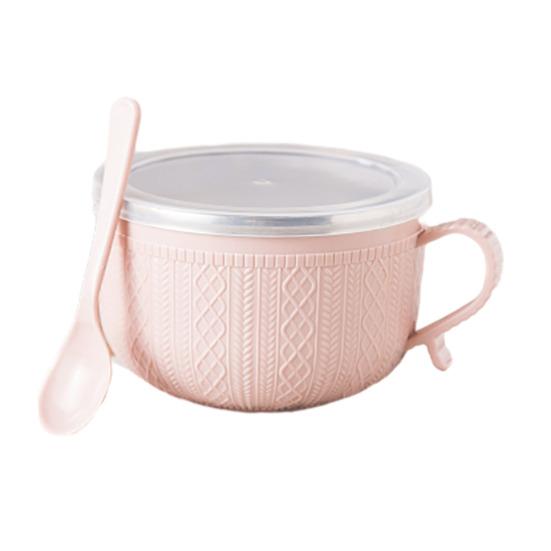 Microwave Ramen Bowl with Handles Stainless Steel Lunch Box Insulated Food Container for Noodles & Soup Large Capacity Bento Tumbler