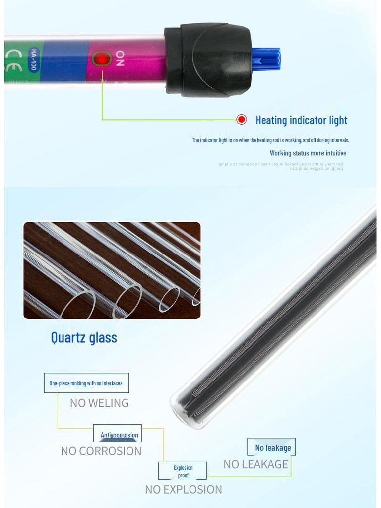 Songbao Automatic Aquarium Heater - Mini Glass Heating Rod for Turtle Tanks