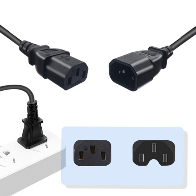 IEC 320 C14 To C13 Extension Power Cable IEC 320 C14 Male To C13 Female Power Converters Cable for TV PC Computer